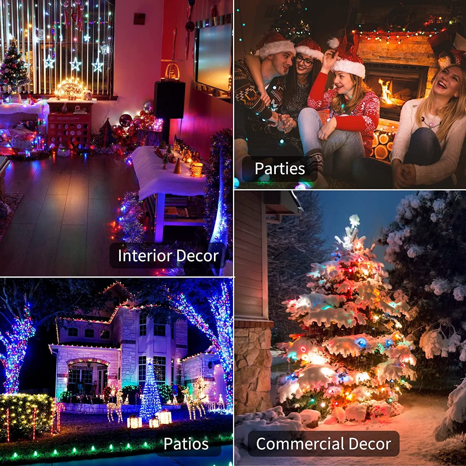 Magotan 100 LED Battery Operated Christmas Lights Mini Christmas Tree String Lights with Timer Indoor Outdoor Wreath Decorations, Multocolor